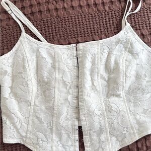 Target White Lace Crop Top